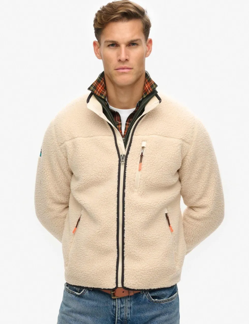 Fleece Zip Up Funnel Neck Jacket