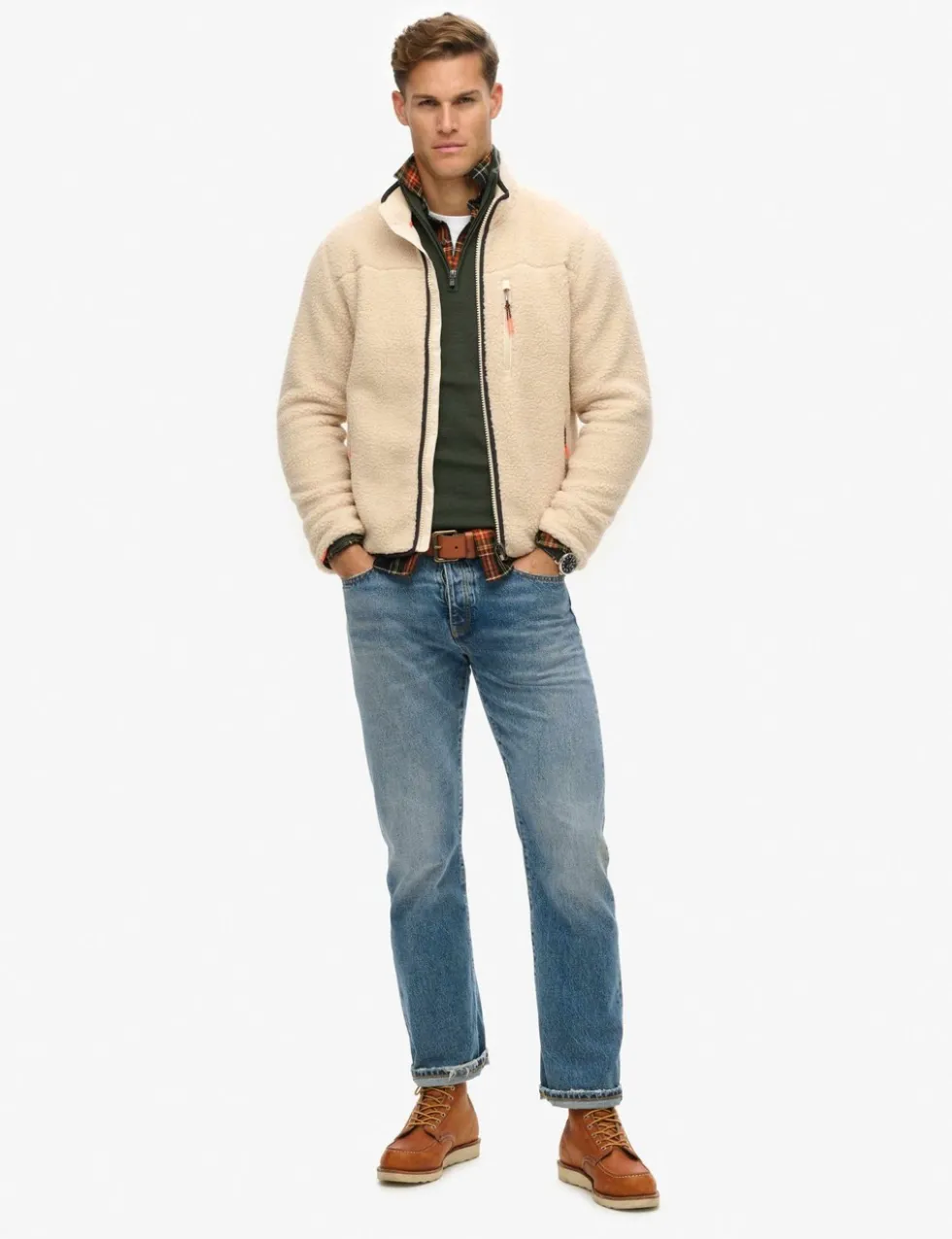 Fleece Zip Up Funnel Neck Jacket