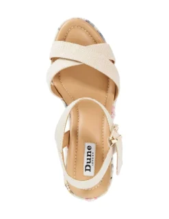 Floral Ankle Strap Wedge Sandals