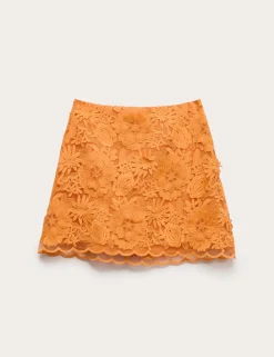 Floral Applique Mini Bodycon Skirt