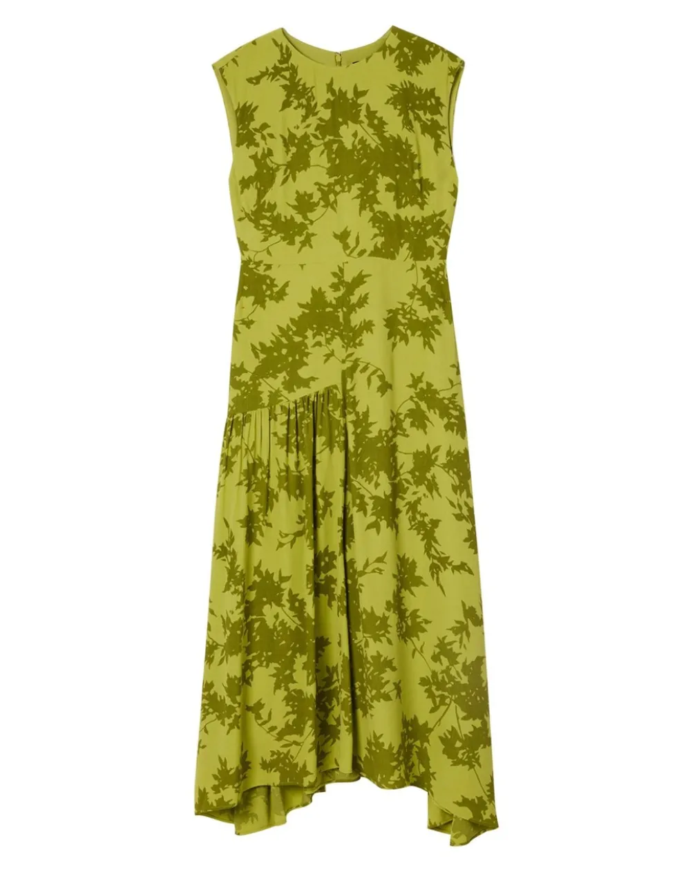 Floral Asymmetric Skirt Midi Skater Dress