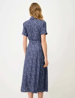 Floral Belted Midi Shirt Dress