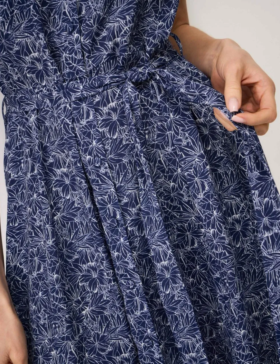 Floral Belted Midi Shirt Dress