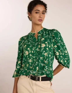 Floral Blouson Sleeve Blouse