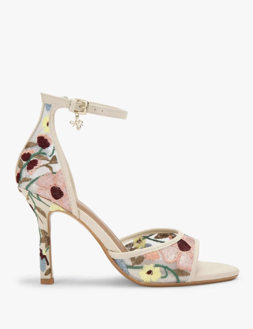 Floral Buckle Stiletto Heel Sandals