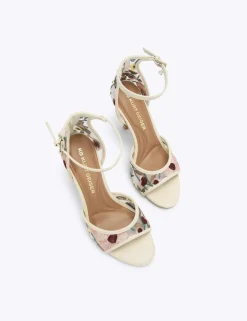 Floral Buckle Stiletto Heel Sandals