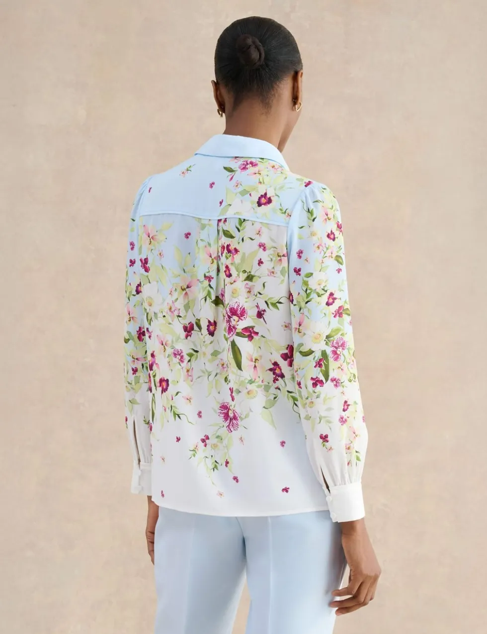 Floral Collared Button Through Shirt