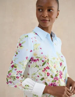 Floral Collared Button Through Shirt