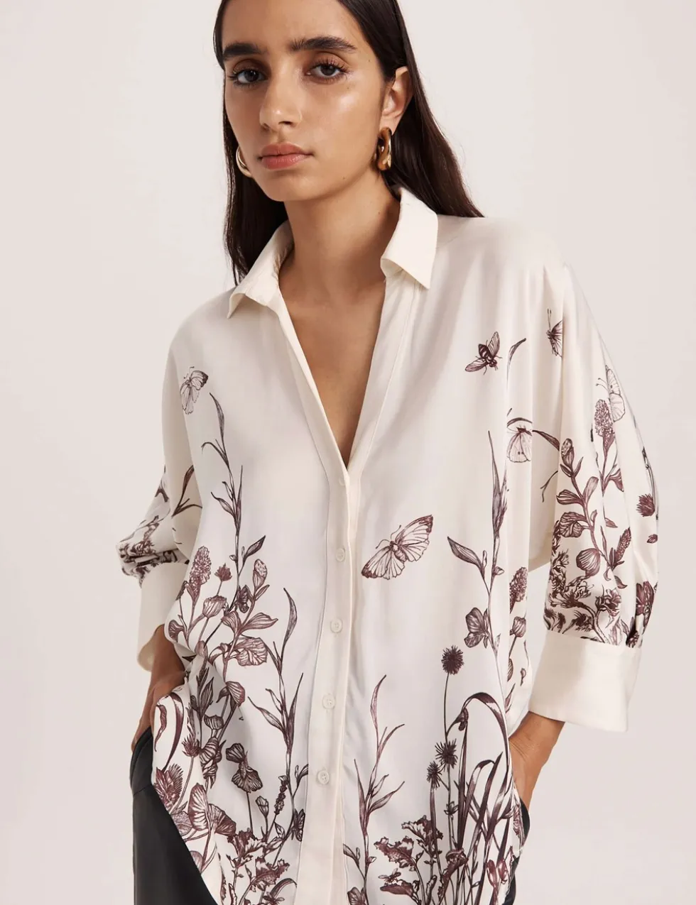 Floral Collared Relaxed Shirt