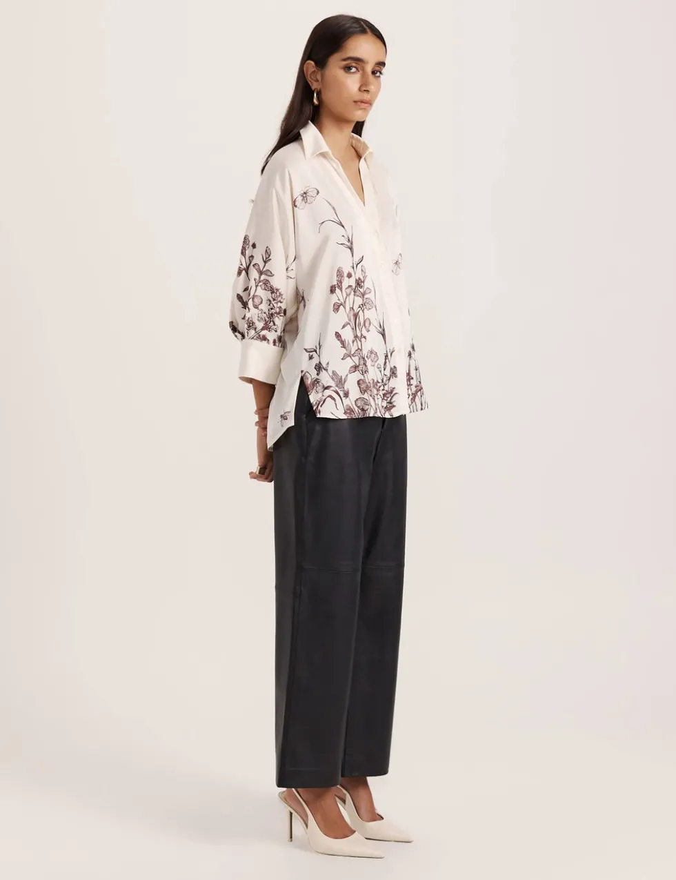 Floral Collared Relaxed Shirt