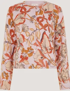 Floral Crew Neck Button Front Cardigan