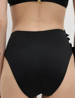 Floral Detail High Waisted Bikini Bottoms
