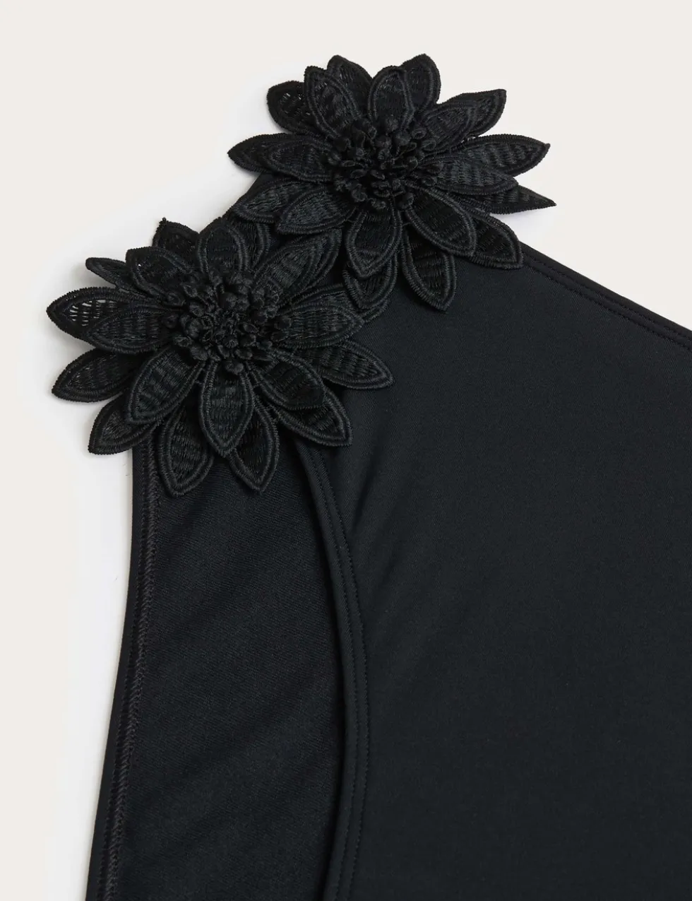Floral Detail High Waisted Bikini Bottoms
