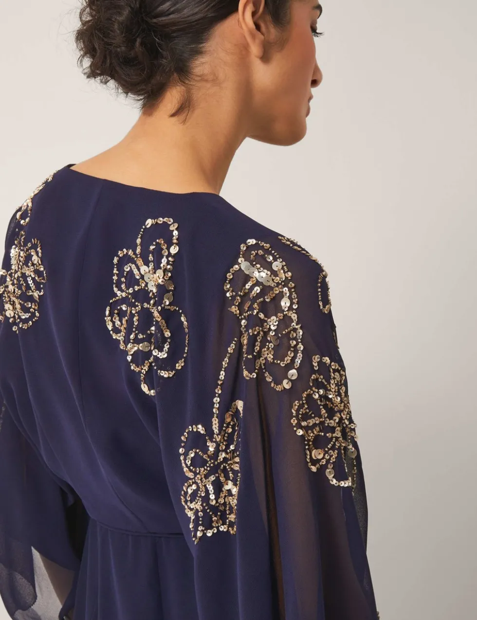 Floral Embellished Maxi Wrap Dress