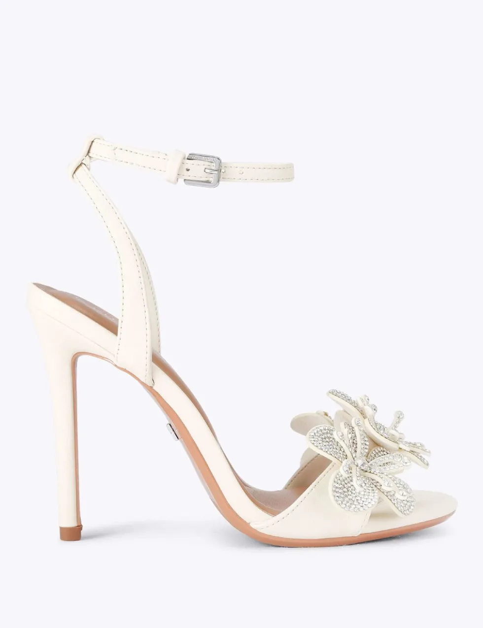 Floral Embellished Stiletto Heel Sandals