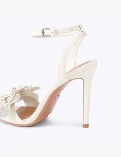 Floral Embellished Stiletto Heel Sandals