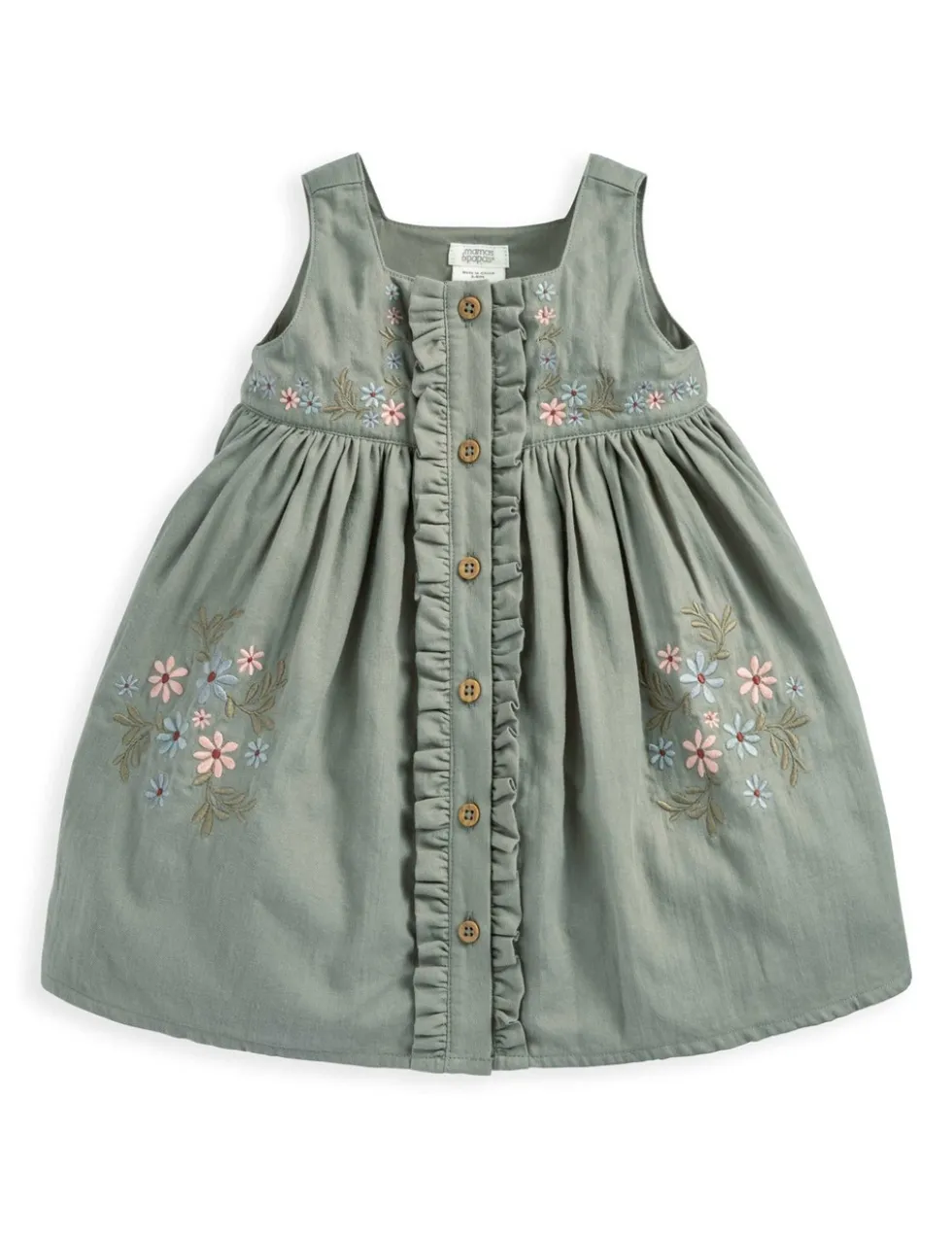 Floral Embroidered Pinafore Dress (0-3 Yrs)