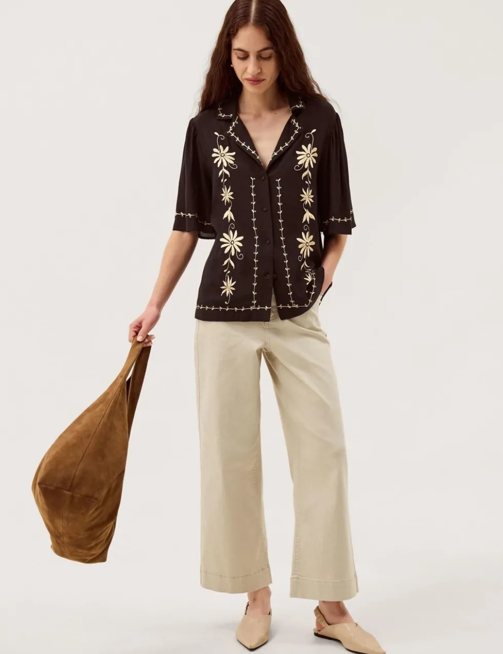 Floral Embroidered Shirt