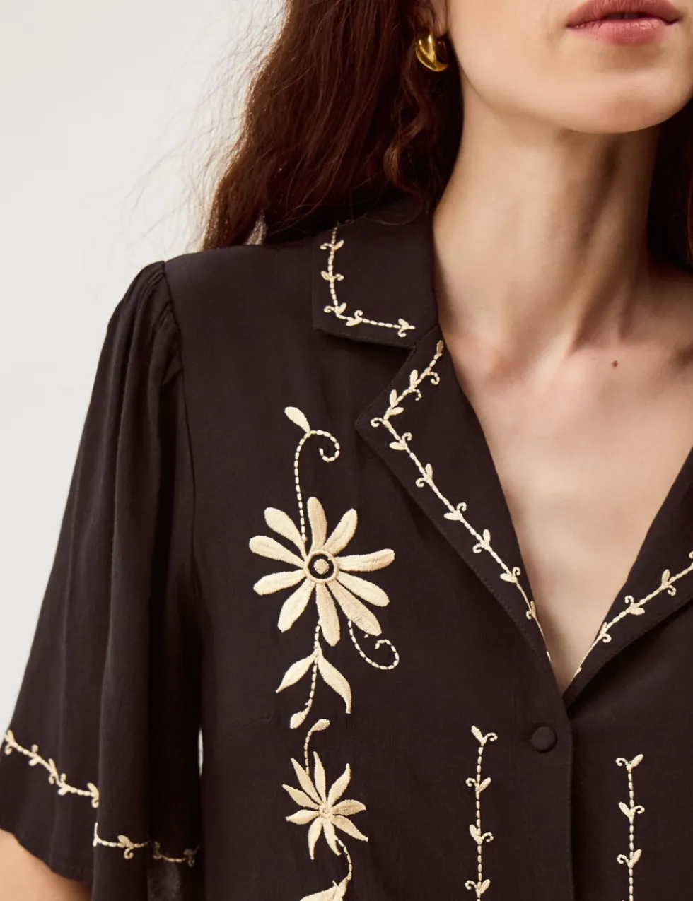 Floral Embroidered Shirt