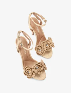 Floral Embroidered Stiletto Heel Sandals