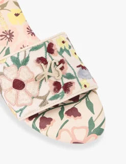 Floral Embroidery Flat Sandals