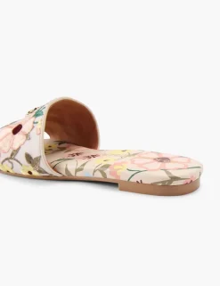 Floral Embroidery Flat Sandals