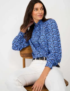 Floral Frill Detail Blouse with Cotton