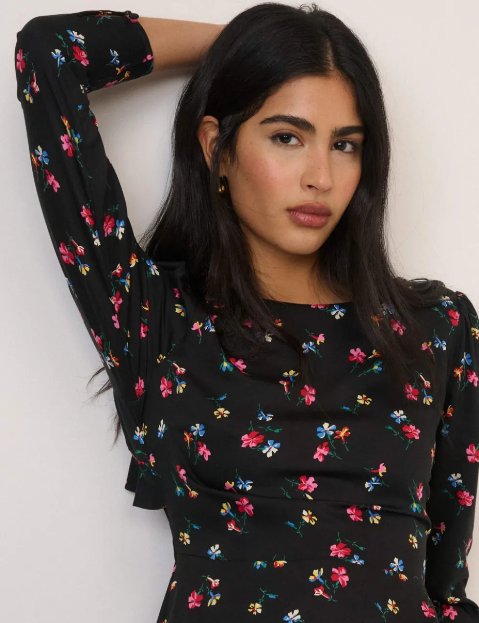 Floral Frill Detail Mini Tea Dress
