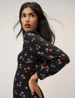 Floral Frill Detail Mini Tea Dress