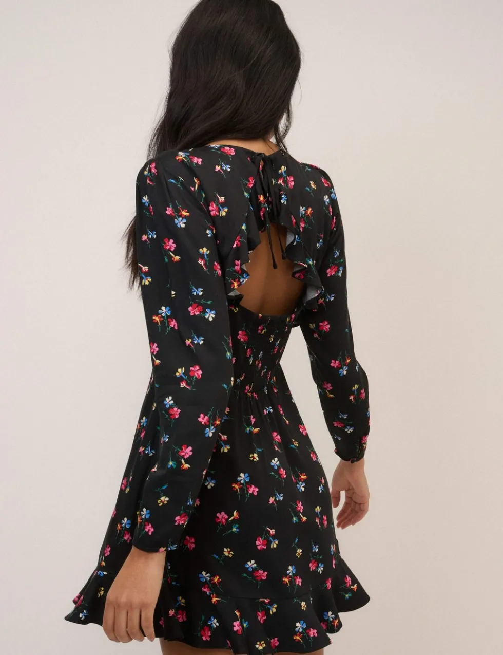 Floral Frill Detail Mini Tea Dress