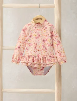 Floral Frill Long Sleeve Swimsuit (0-3 Yrs)