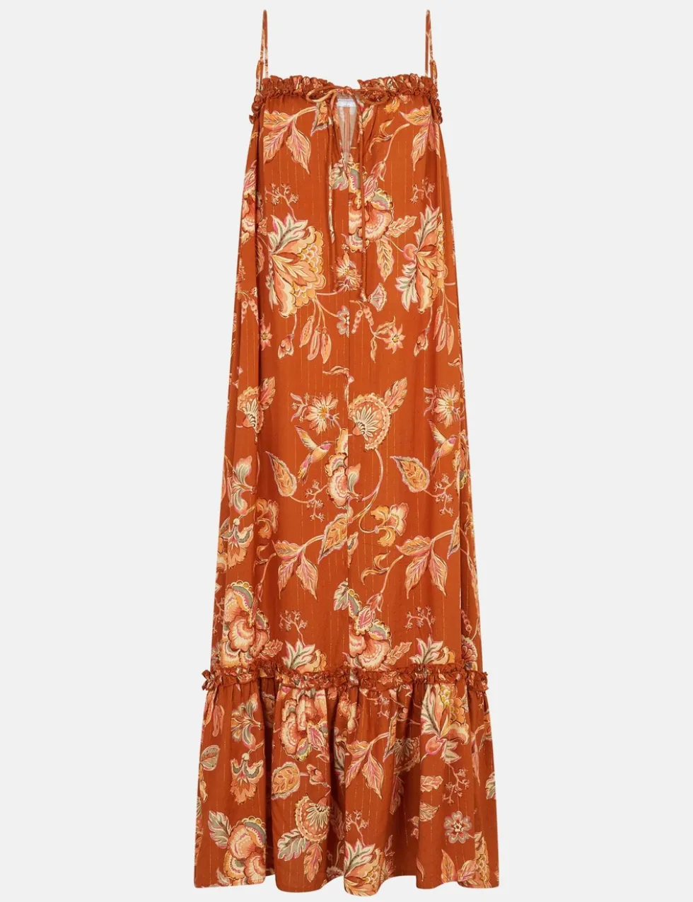 Floral Frilled Maxi Beach Dress