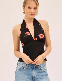 Floral Halter Neck Blouse