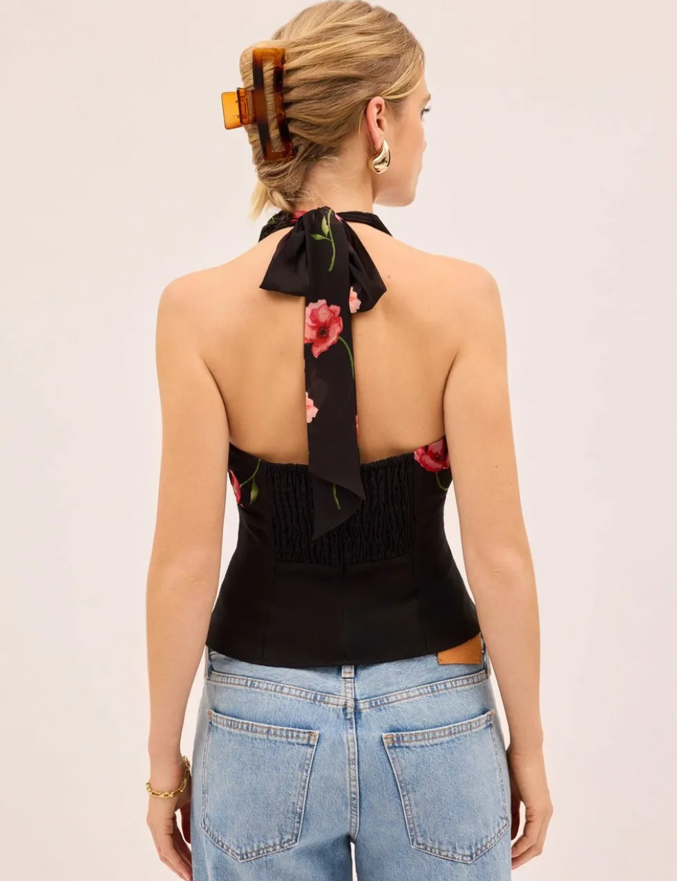 Floral Halter Neck Blouse