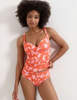 Floral High Waisted Bikini Bottoms