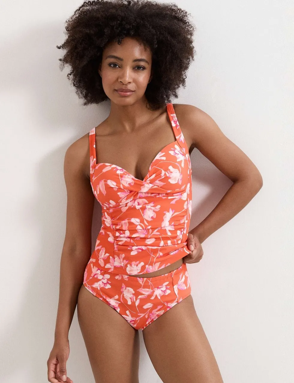 Floral High Waisted Bikini Bottoms