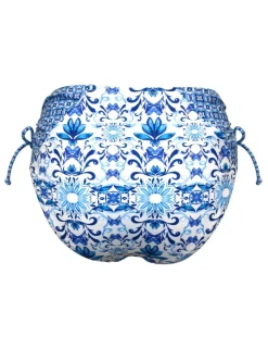 Floral High Waisted Tie Side Ruched Bikini Bottoms