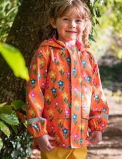 Floral Hooded Fleece Lined Raincoat (1-10 Yrs)