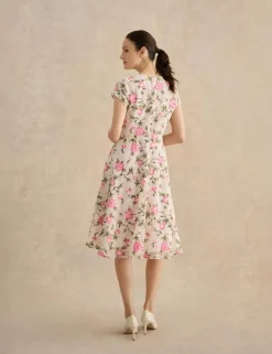 Floral Knee Length Skater Dress