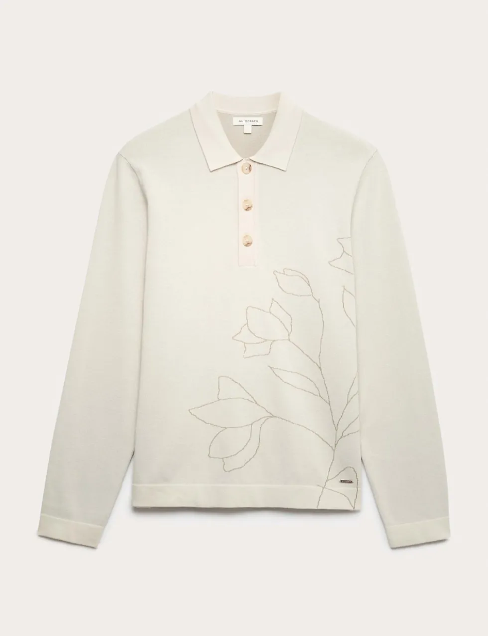 Floral Knitted Polo Shirt