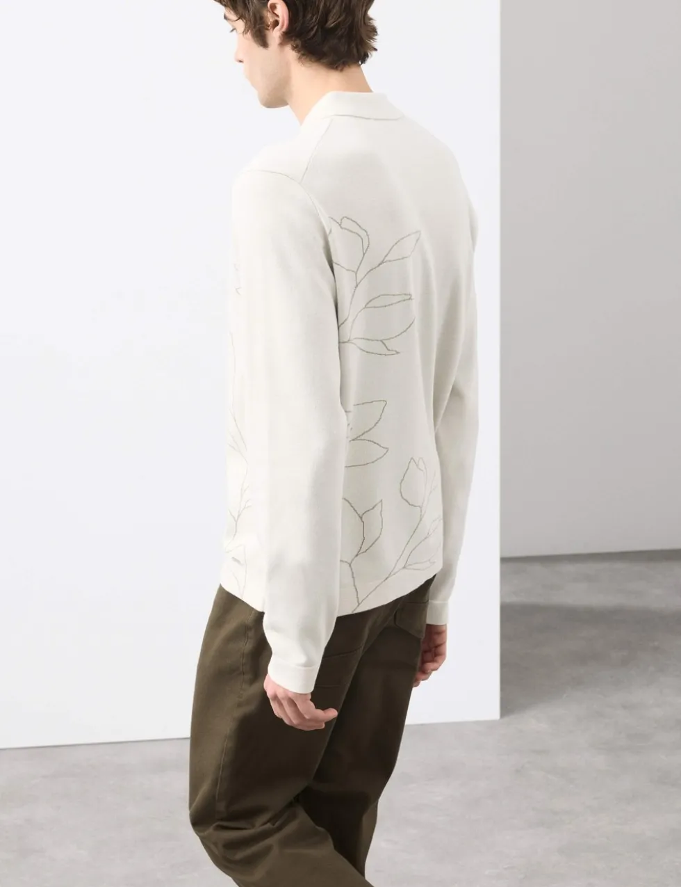 Floral Knitted Polo Shirt