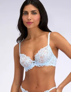 Floral Lace Wired Plunge Bra (B-G)