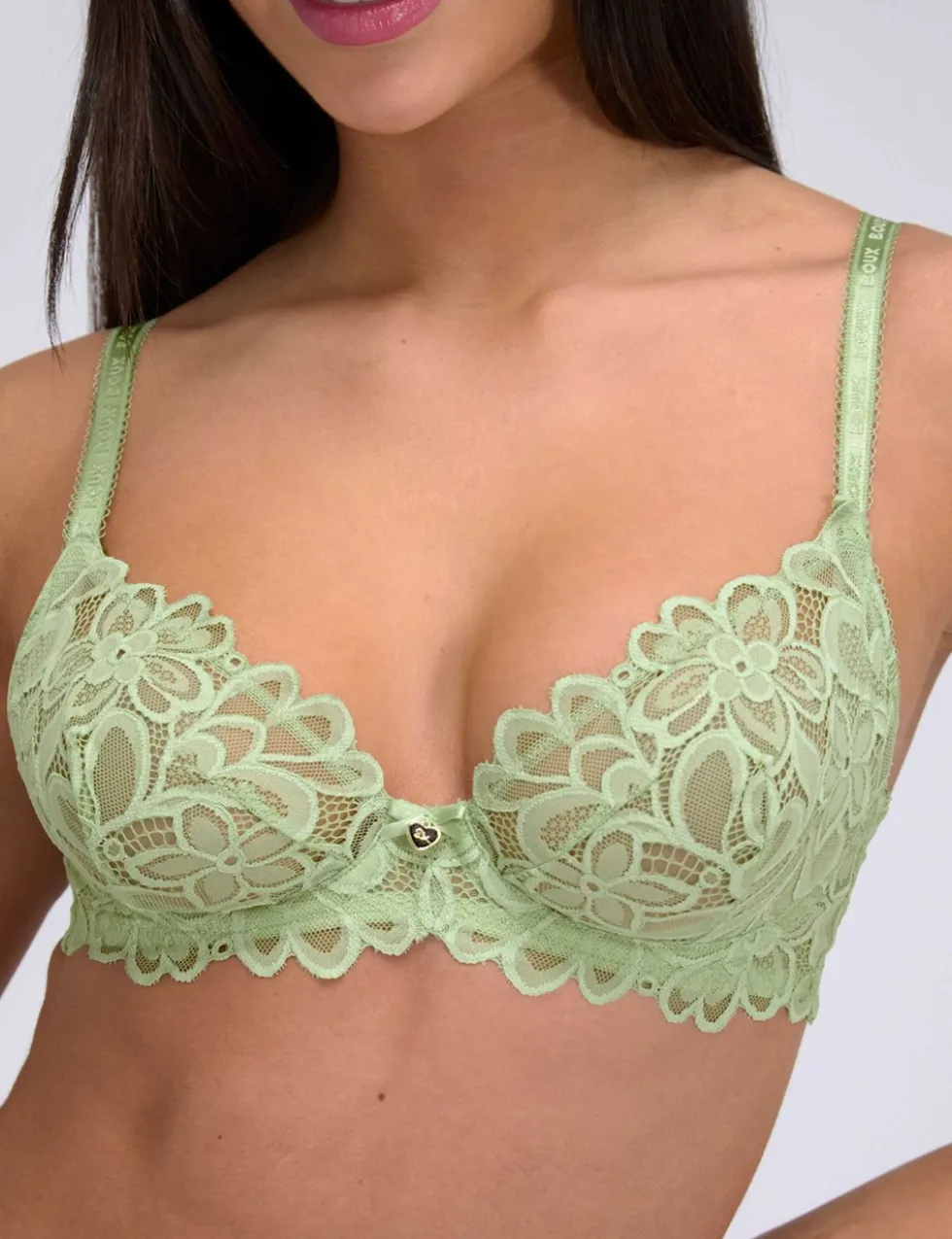 Floral Lace Wired Plunge Bra (B-G)