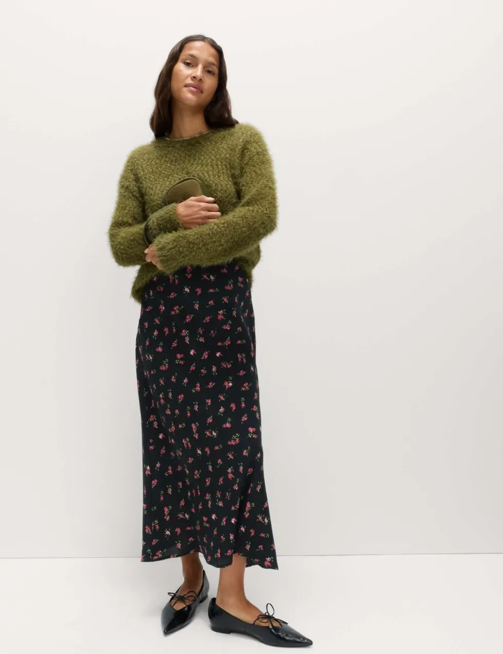 Floral Midaxi A-Line Skirt