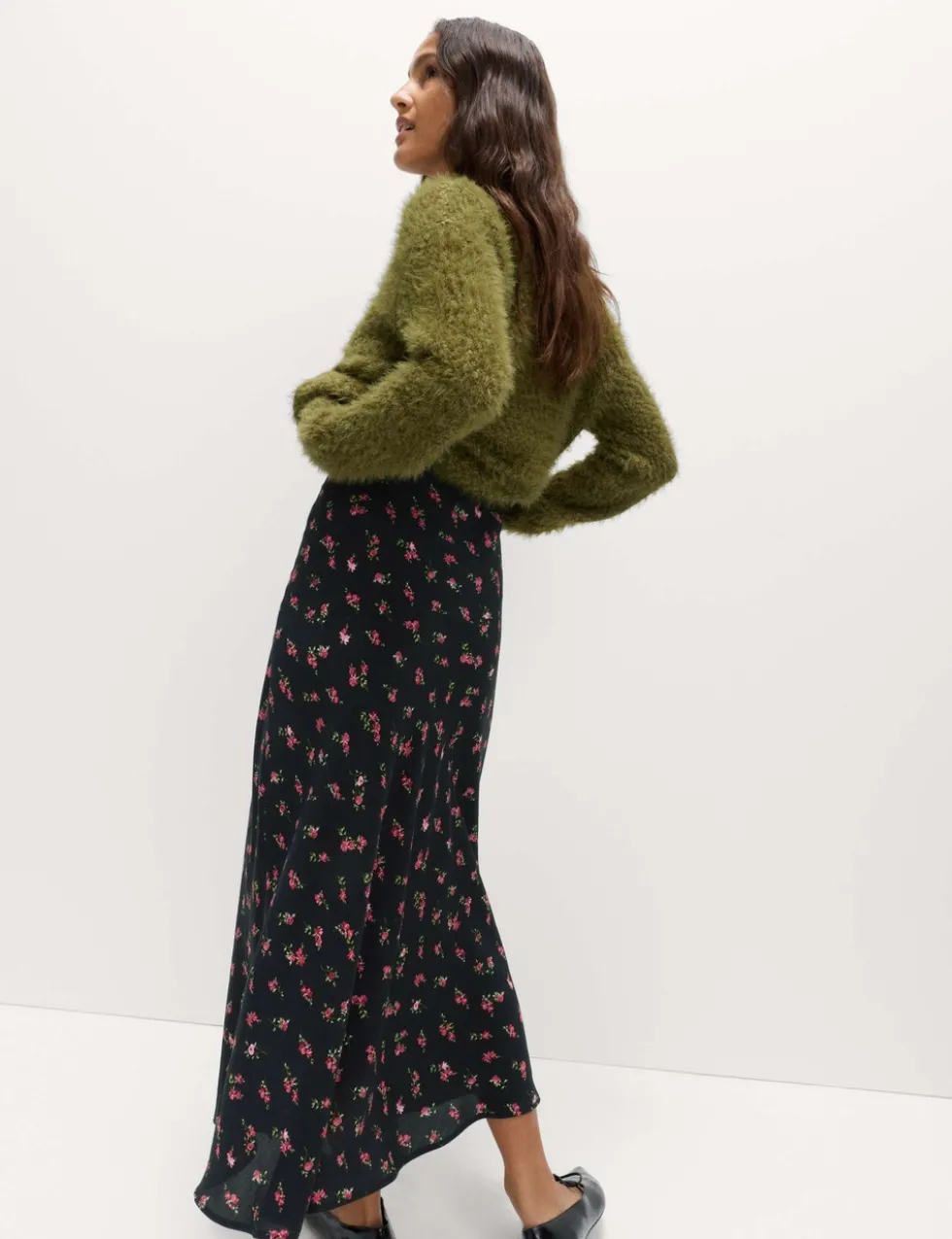 Floral Midaxi A-Line Skirt