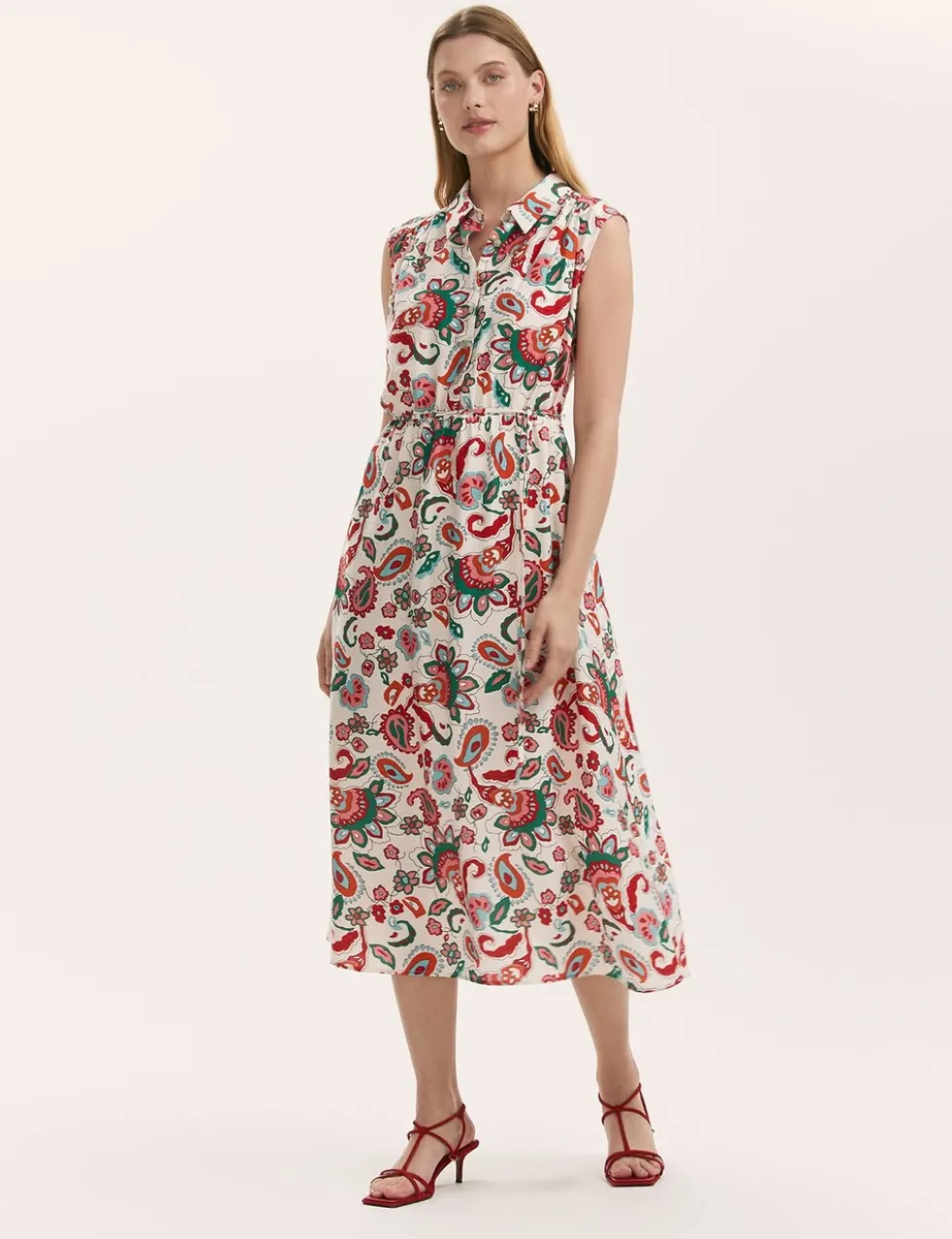 Floral Midi Shirt Dress