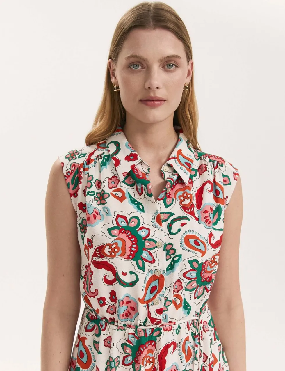 Floral Midi Shirt Dress