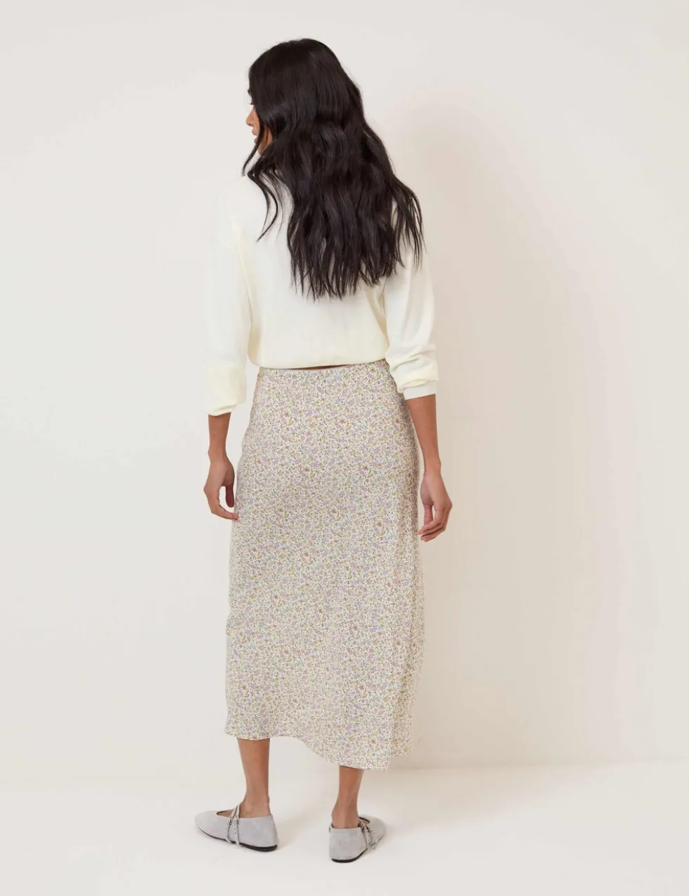 Floral Midi Slip Skirt