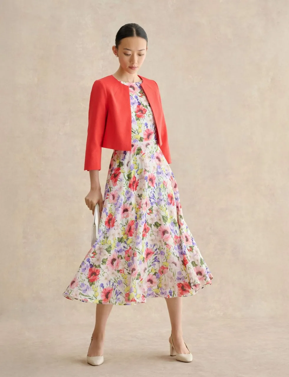 Floral Midi Waisted Dress