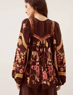 Floral Notch Neck Blouse